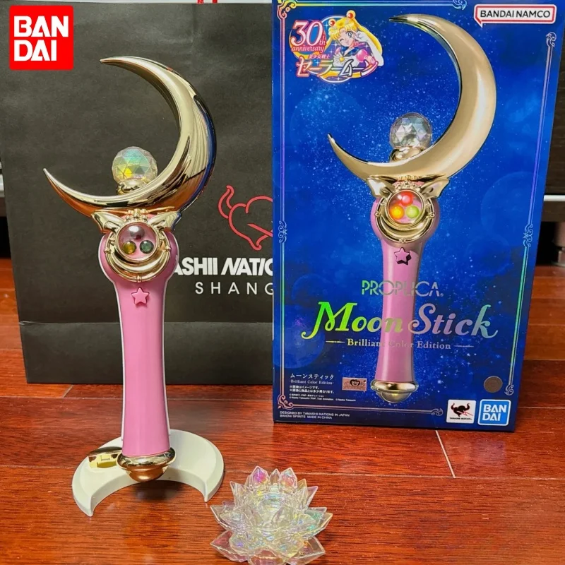 Bandai Proplica Sailor Moon Star Moon Stick Special Colorway Silver Crystal Anime Figure Model Toys For Birthday Toys Girls