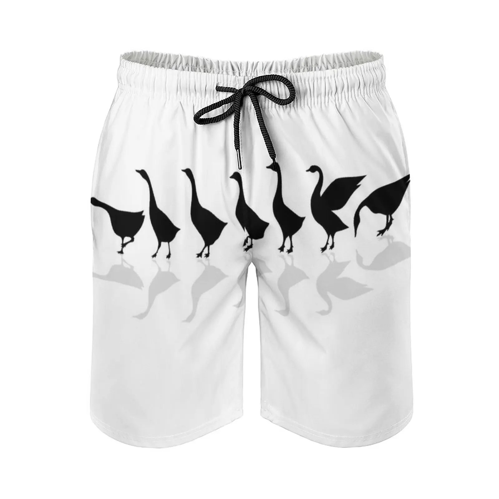 

Ducks 005 Men'S Swim Trunks Sports Shorts Beach Trunks Surfing Pockets And Mesh Lining Duck Ducks Cute Funny Animals Meme Cool