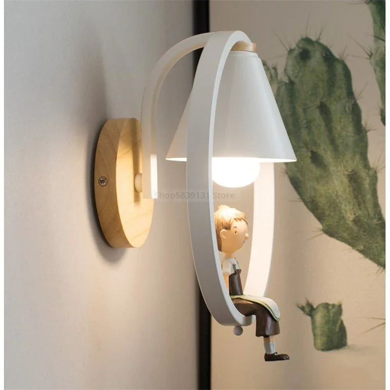 Nordic Modern Iron LED Wall Lamps Creative Personality Art Lamp Living Room Bedroom Bedside Aisle Hotel Restuarant Wall Lights