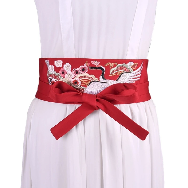 Exquisite Hanfu Waistband for Women Wrap Dress Halter Dress Wide Tie Belt for Vintage Dress Lovers Tie Belt