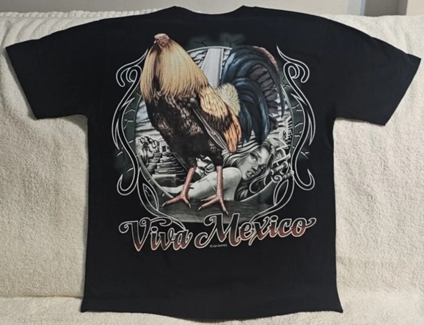 

ROOSTER VIVA MEXICO COCK FIGHT MONEY LADY FARM ANIMAL CHICKEN BIRD T-SHIRT