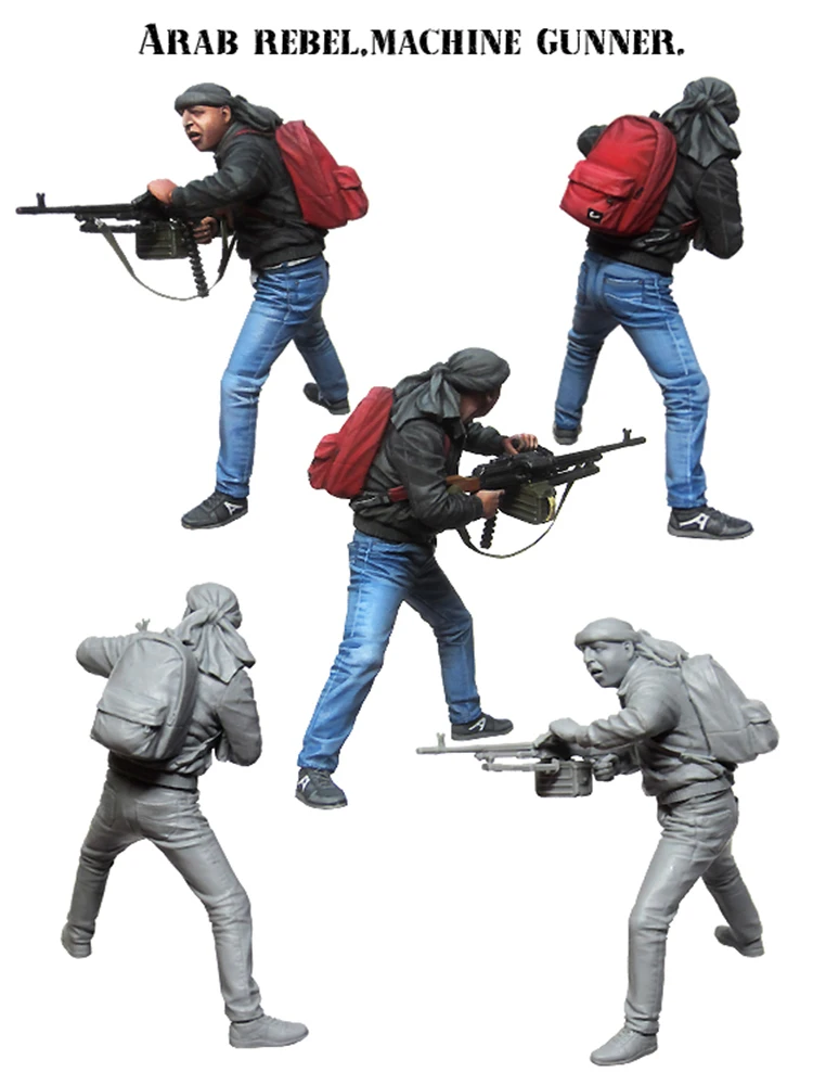 Unpainted Kit 1/35 arab rebel machine summer    figure Historical  Figure Resin  Kit Free Shipping