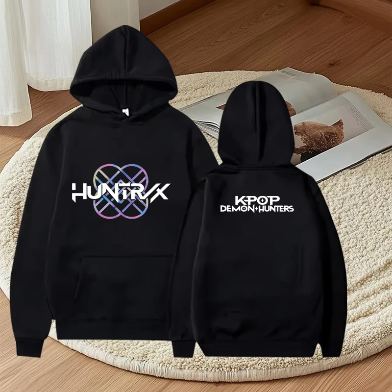 

KPop Demon Hunters Huntrix Logo fashion hoodie men women Anime Long sleeve Sweatshirt with print Graphic oversized hoodie unisex