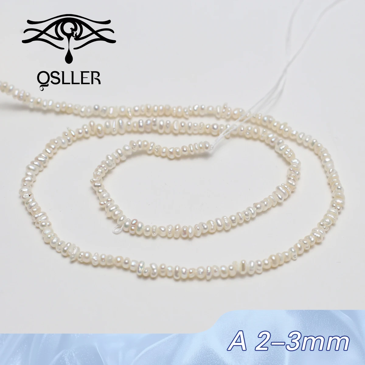 

QSLLER Pearl A 2-3mm Natural Freshwater Pearl Two Side Shiny Beads Charms for DIY Women Men Necklace Jewelry Making Accessories
