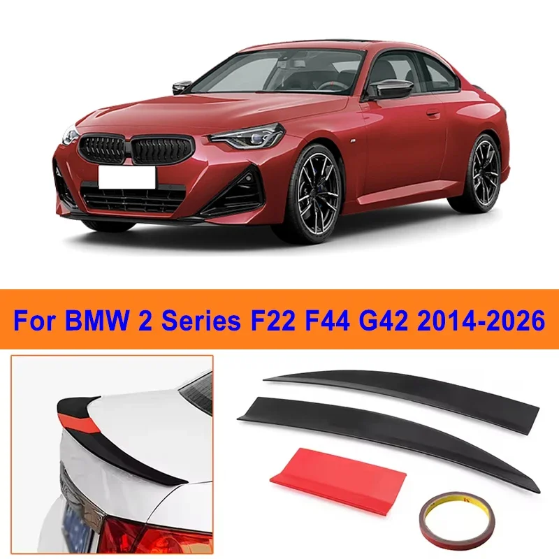 

For BMW 2 Series F22 F44 G42 2014-2026 3-Section ABS Rear Trunk Spoiler 115-125cm Adjustable Sports Decor Top Wing Car Parts