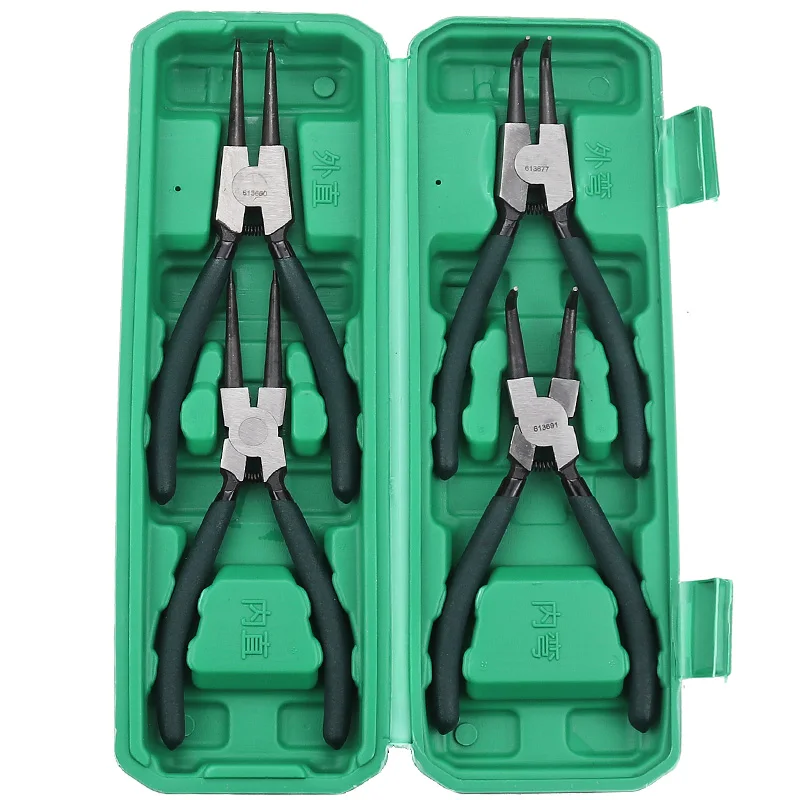 4Pcs Snap Ring Pliers Set Multi-function Retaining Ring Pliers Card Pliers Internal External Industrial Grade 7
