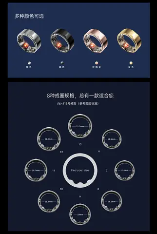 VO2 Max Ring Moderiktig Anpassad Svart Android Smart Ring 8 best sales vo2 - №3