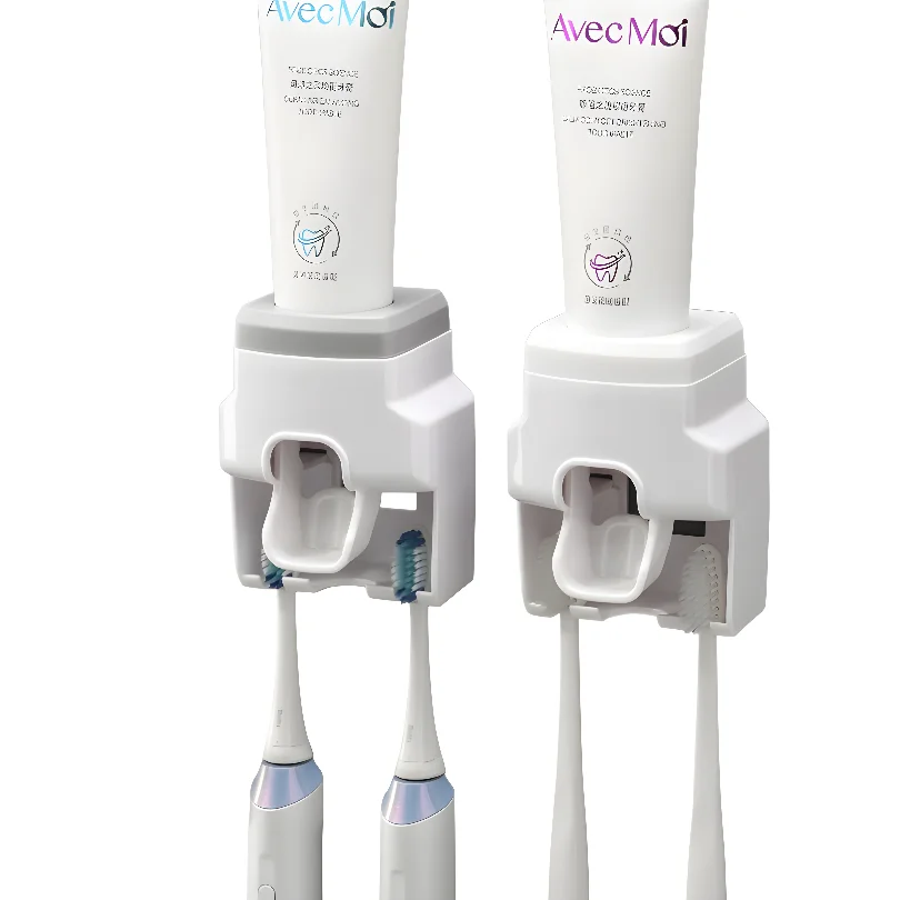 Picture 3: 1pc Automatic Toothpaste Dispenser Creative Wall Mount and Small Toothbrush Holder Squeezer for Family Shower Bathroom