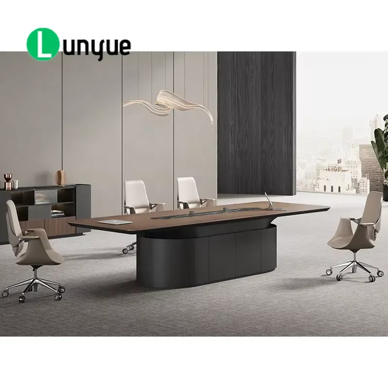 Luxury Wooden Modular Conference Table 6-8 Person Office Desk High End Meeting Room Furniture Durable Business Workstation