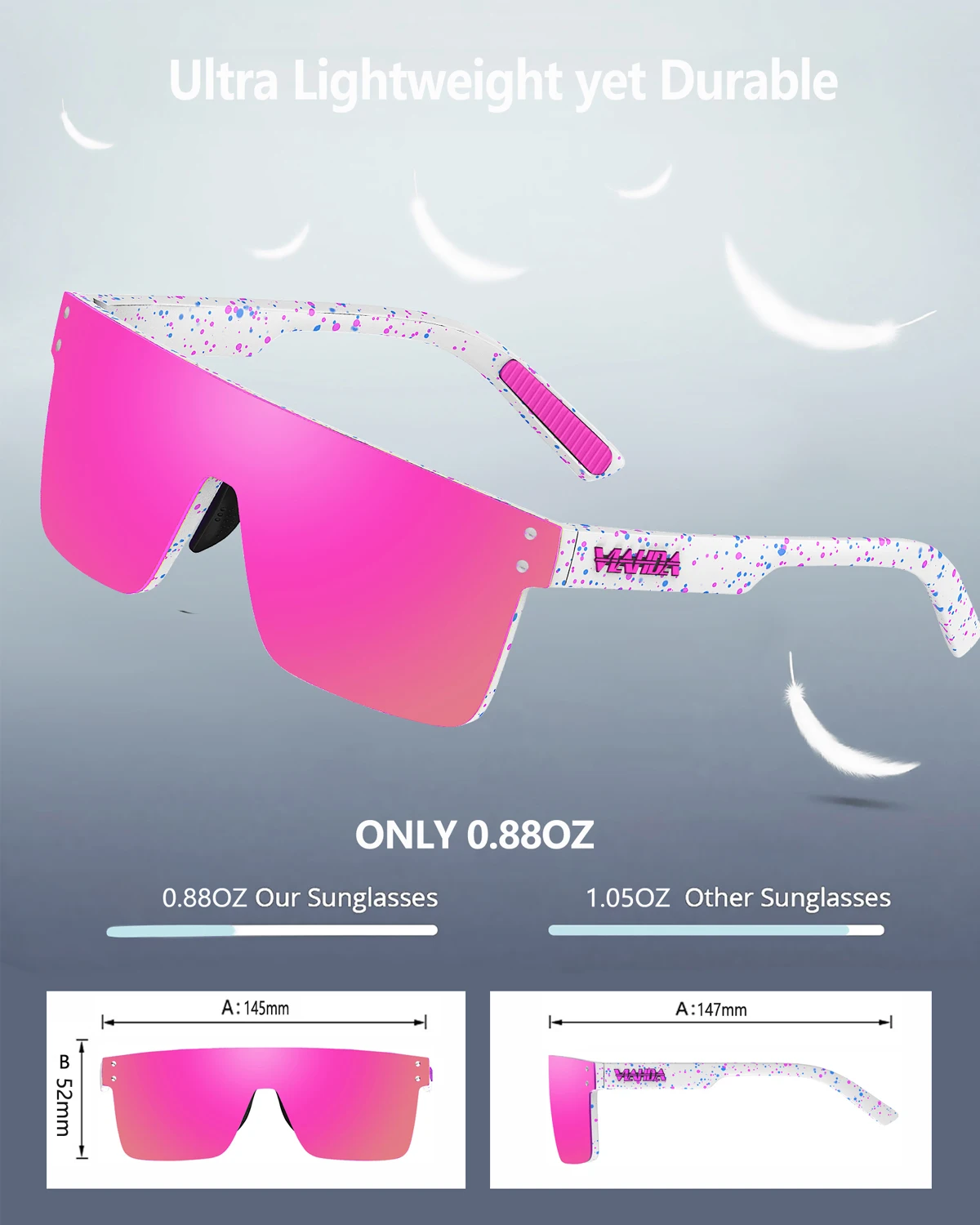 VIAHDA New Polarized Men's Driving Fishing Climbing Sunglasses Cycling Women's Running Glasses Outdoor Sports UV400