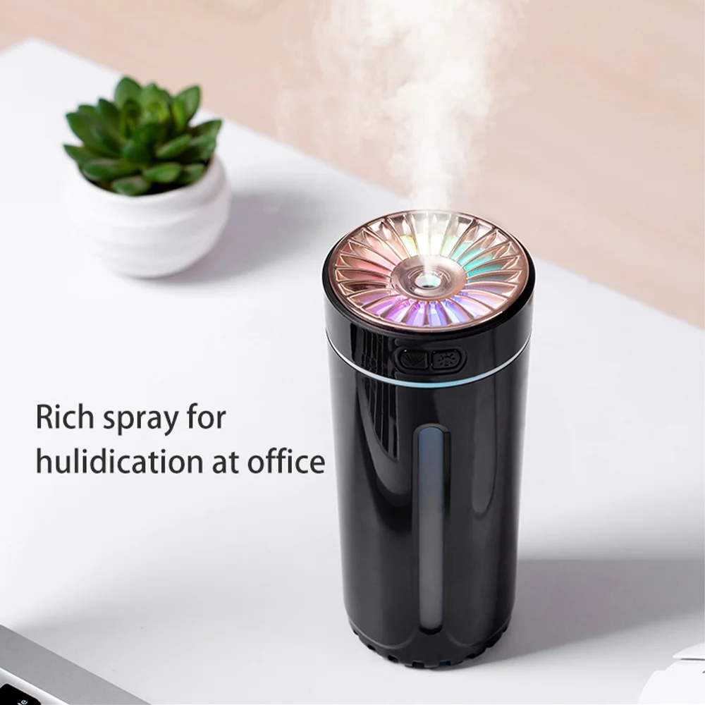 Umidificatore per auto senza fili Umidificatore portatile ricaricabile Diffusore MistMaker Luci notturne colorate RGB per la camera da letto di casa