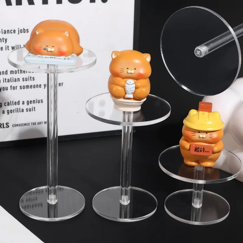 Acrylic Round Display Stand Jewelry Blind Box Bracelet Organizer Anime Figure Doll Model Stands Wedding Ring Display Case Tray