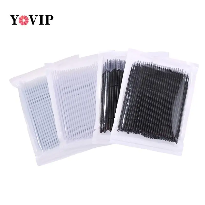 Microcepillo desechable para extensión de pestañas, aplicador de maquillaje, hisopo de rímel, 100 piezas