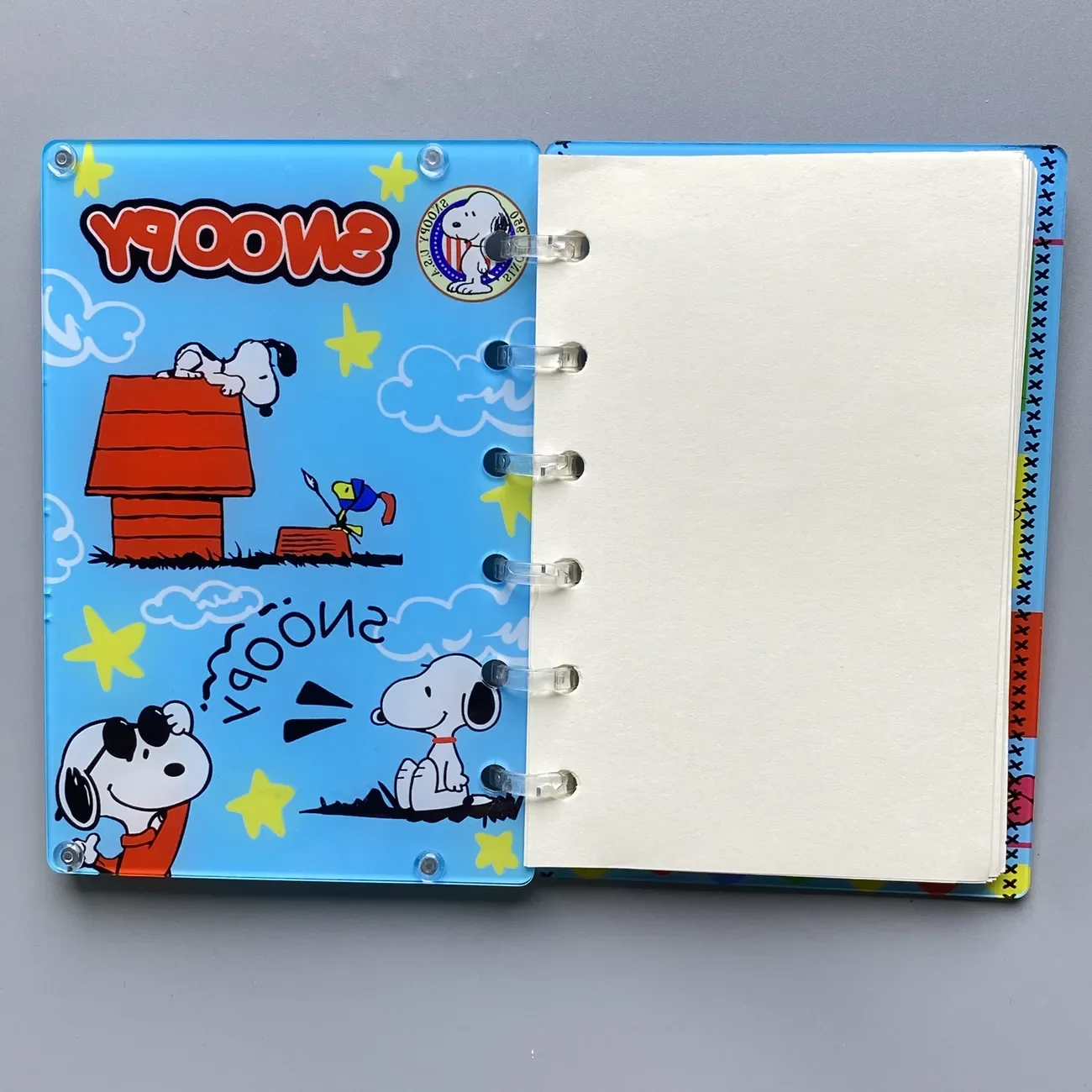 New Snoopy Shake Acrylic Notebook Detachable Cartoon Interest Diy Notepad Surprise Friend Gift Student Stationery Wholesale