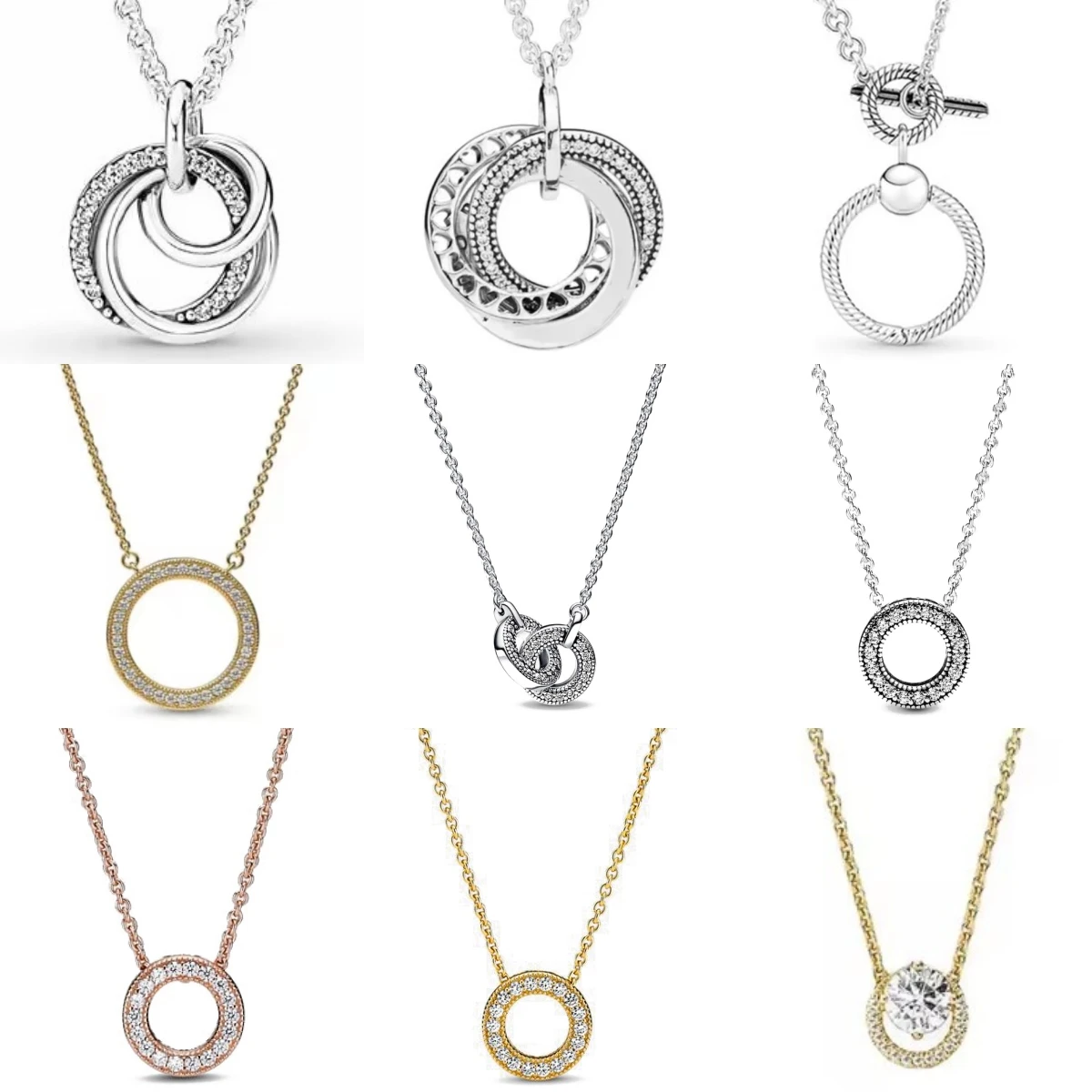 Hot Sale 925 Sterling Silver Necklace Round Disk Pendant Fit