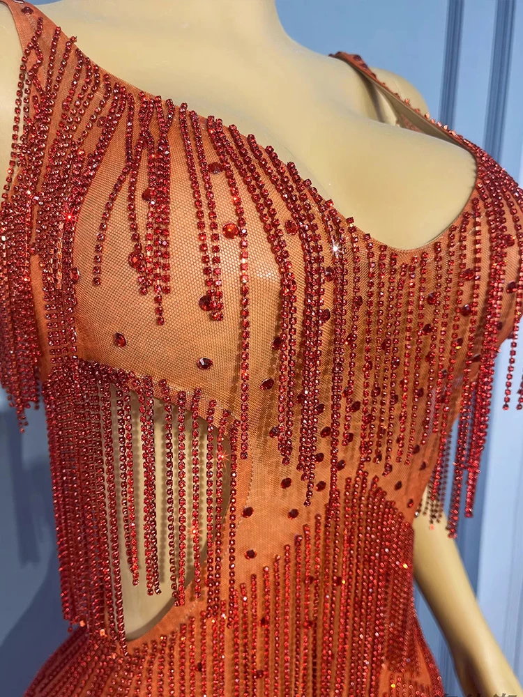 Vestido elástico con tirantes huecos y borlas con estampado en caliente de alta calidad, ropa personalizada para mujer, nueva moda 2025