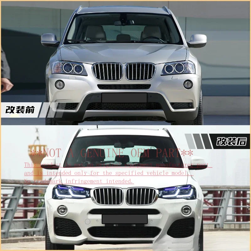 For BMW X3 F25 2011‑2013 Old To New 2014‑2017 MT Style Front Rear Bumper Sport Assembly Exterior Modification Parts
