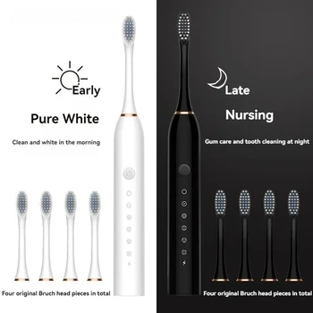 Electric Ultrasonic Toothbrush Six Speed Mode Home Soft Hair USB Charging Waterproof…