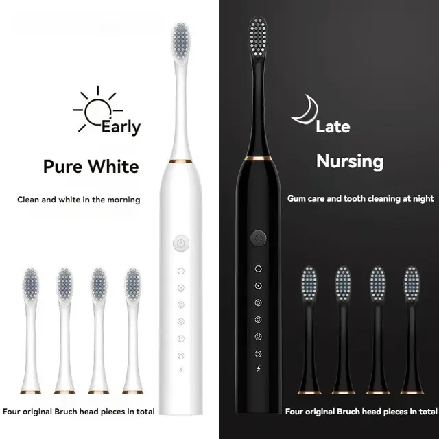 Electric Ultrasonic Toothbrush Six Speed Mode Home Soft Hair USB