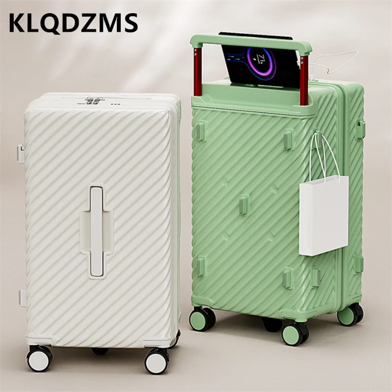 KLQDZMS Wide Pull Rod 30 Zoll Gepäck mit großem Fassungsvermögen, Reisekoffer für Studentinnen, multifunktionale Passwortbox für Männer