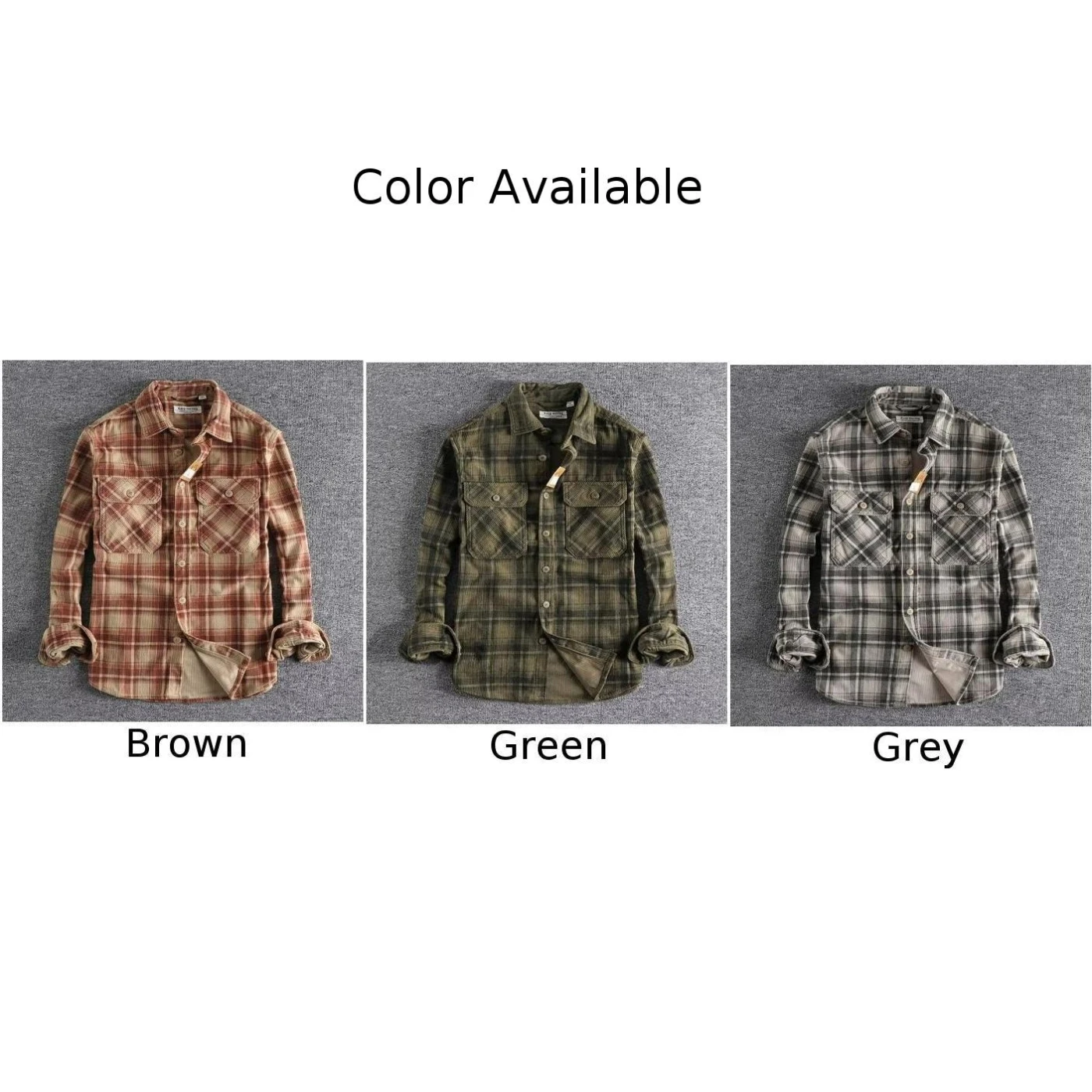 Men Shirt Shirt Men Plaid Shirt Washed Corduroy Comfortable All Match Tide Coat Daily For Men Widely Applicable