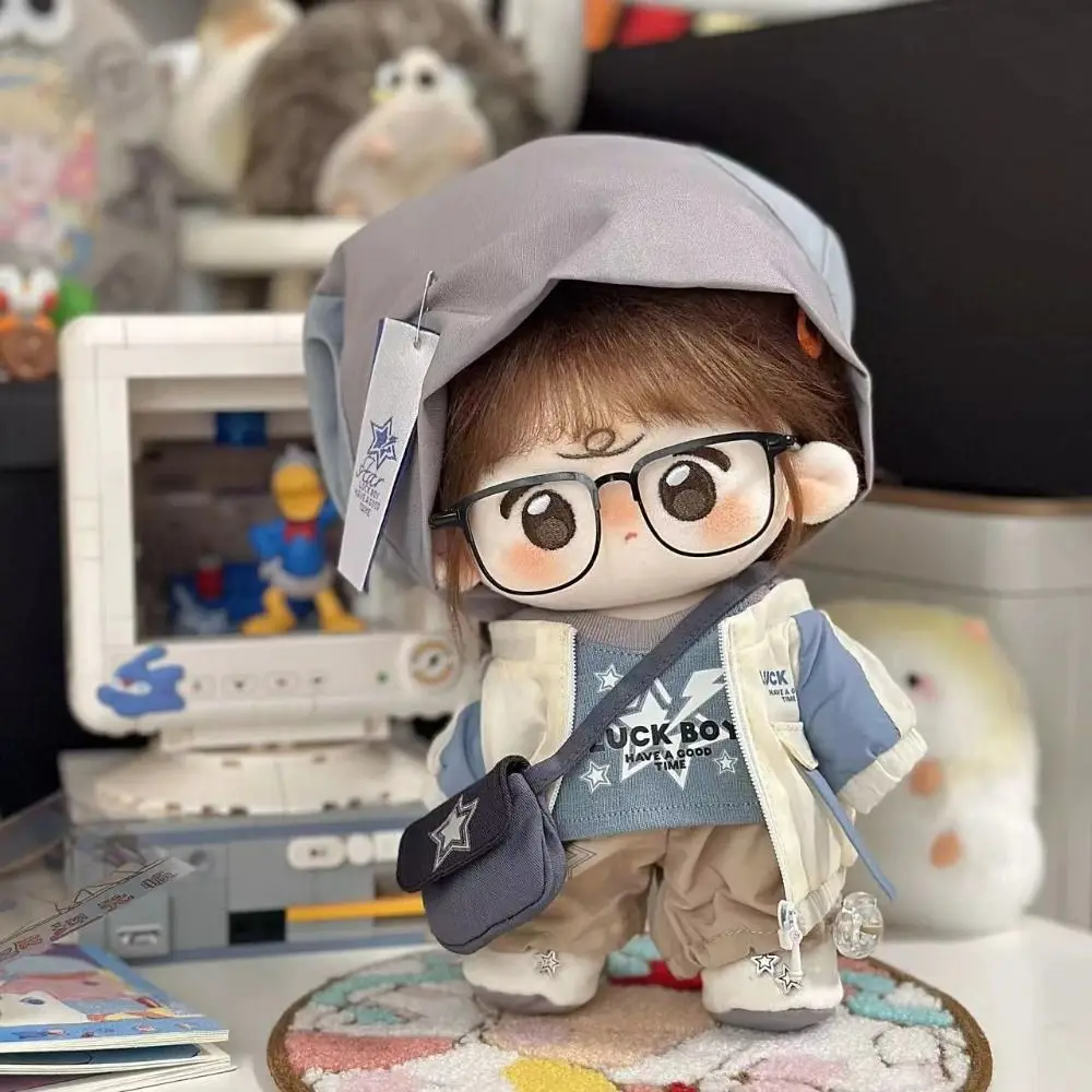 

Hoodie 20cm Plush Toy Clothes Overalls Shoulder Strap Cotton Doll Clothes Dress Up Baseball Hat Set Plush Toy Clothes