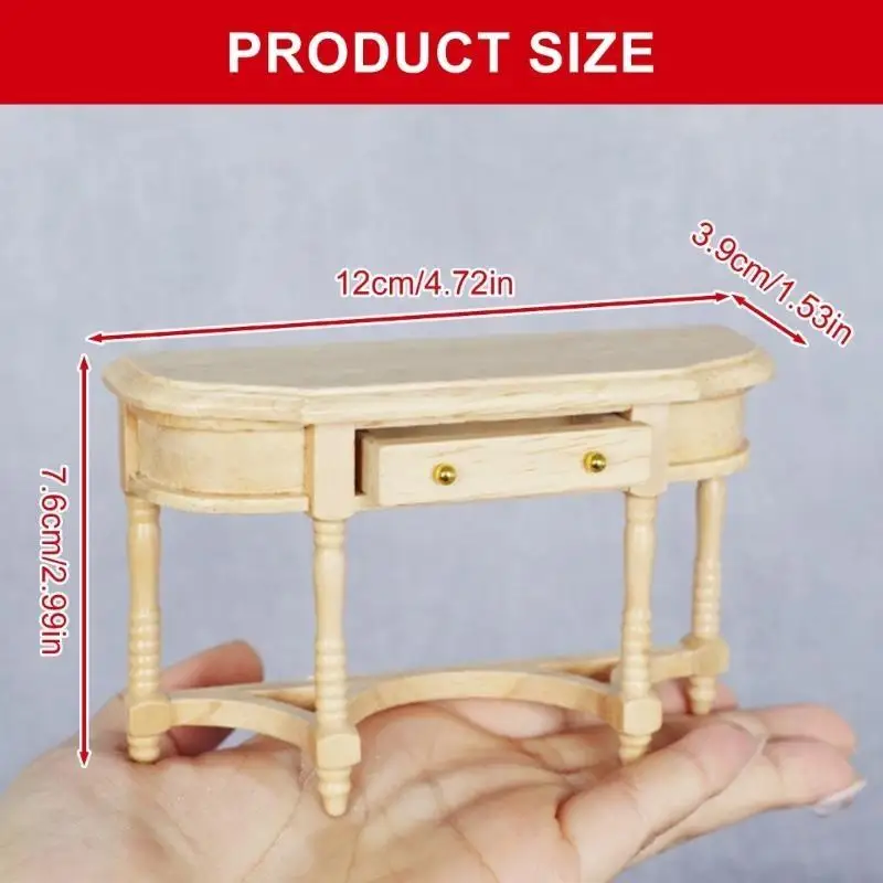 77hd Miniatura Desk con cajón funcional para entusiastas las casas muñecas a escala 1/12 accesorios para visualización