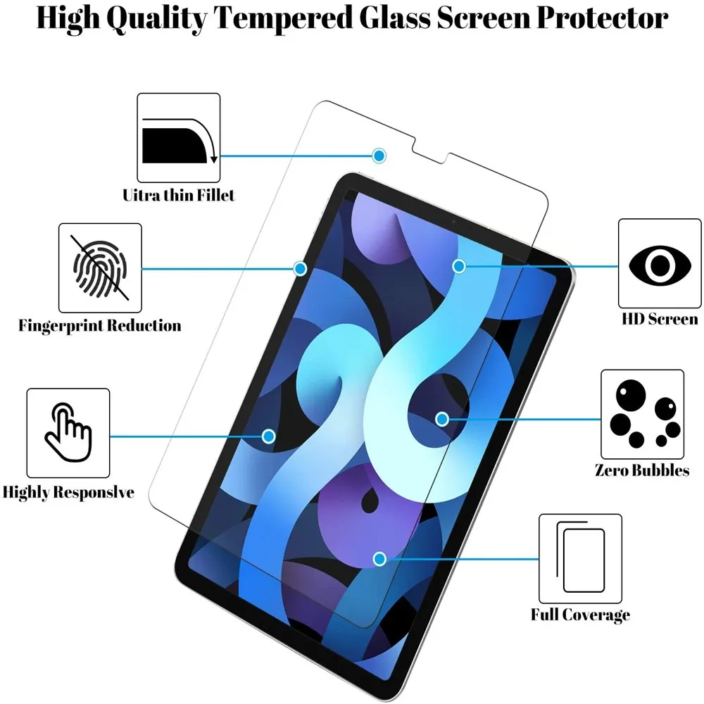 For iPad ipad pro 2022 Tempered Glass Screen Protector Mini 6 5 Tablet Protective Film For iPad 10.2 9 8 7 for Air 4 5 2022