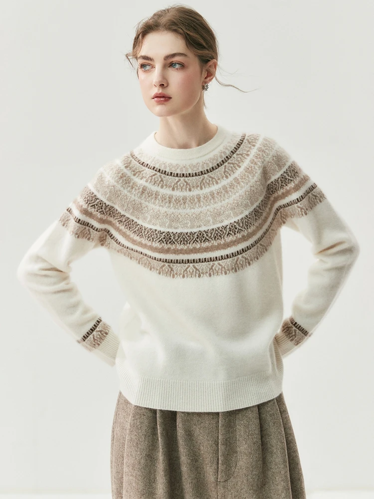 TLOML المرأة س الرقبة خمر نمط البلوز سترة 100% الكشمير تريكو الخريف الشتاء سميكة الدافئة الجاكار الحياكة سترة القمم