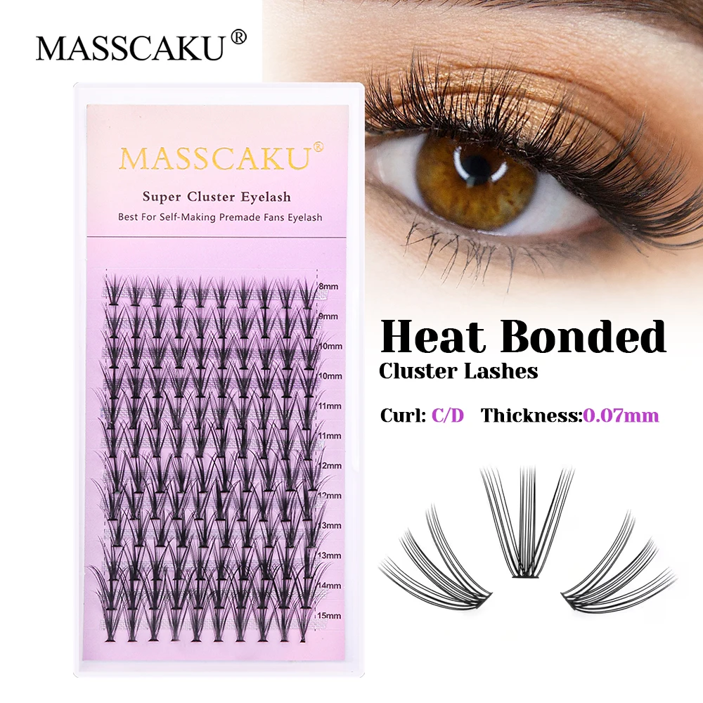

MASSCAKU 12D/20D Natural Looks DIY Lash Extensions 0.07mm Thickness Premium Wispy Velvet Fiber Pestanas Postizas for Beginners