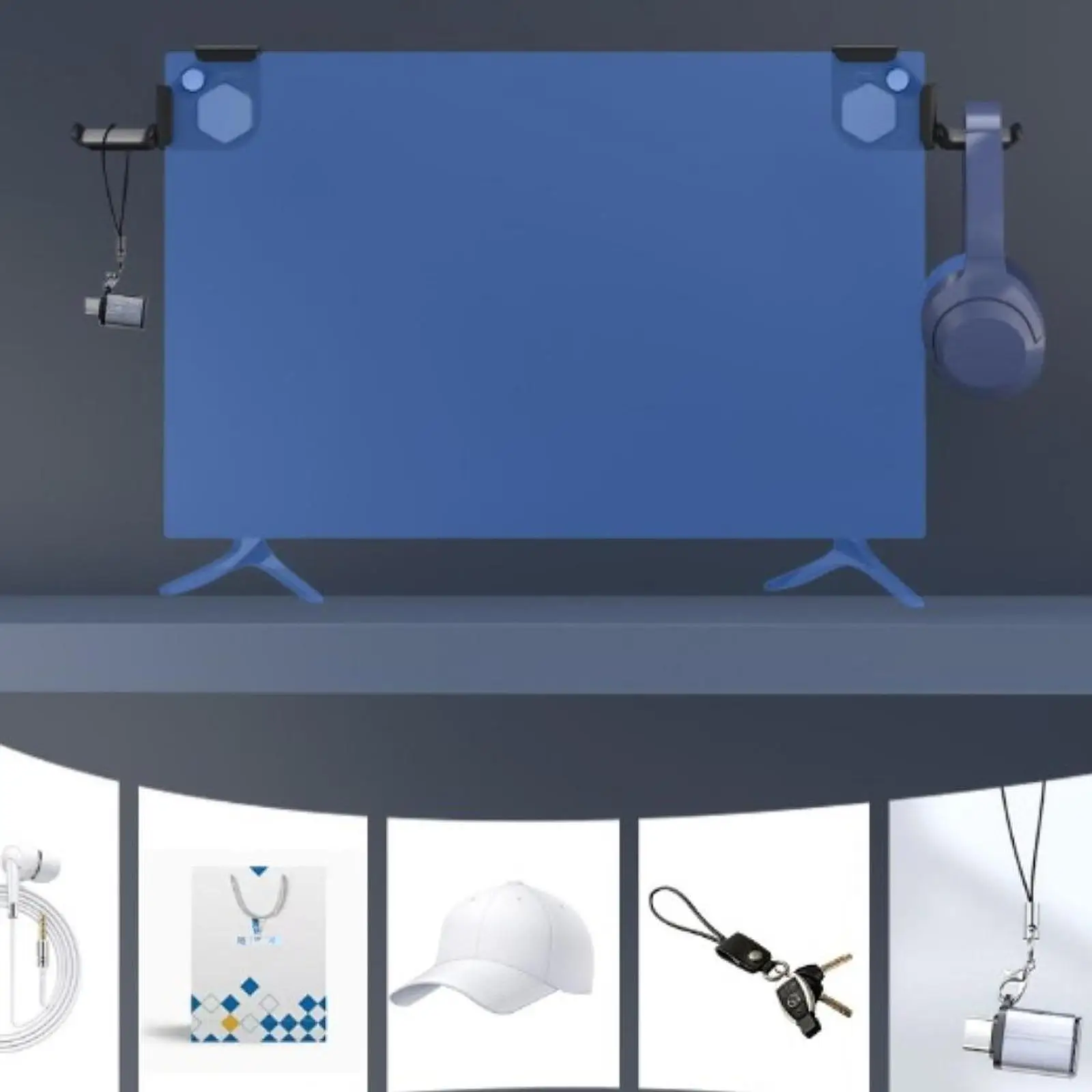 Headphone Hanger Stand Durable ABS Hook Organizer Gaming Headset Bracket for PC Monitors and Music Rooms