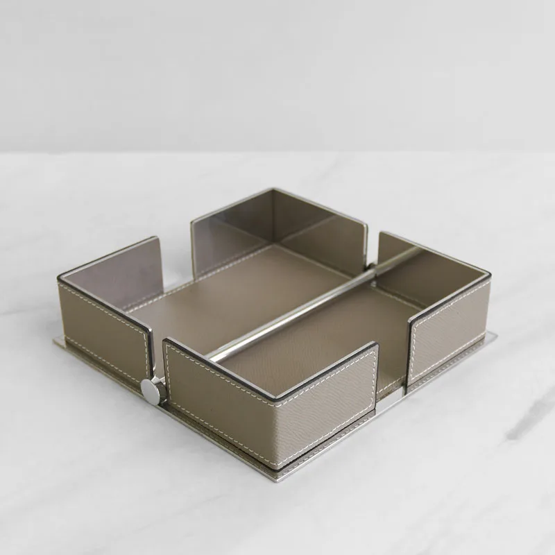 

LuxuryStainless Steel Square Paper Towel Box Hotel Restaurant Coffee Shop Paper Towel Rack Creative Desktop Paper Towel Holder