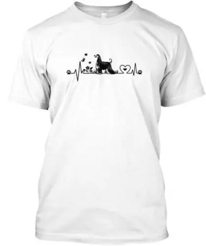 Afghan Hound Heartbeat T-Shirt Made in the USA Size S to 5XL