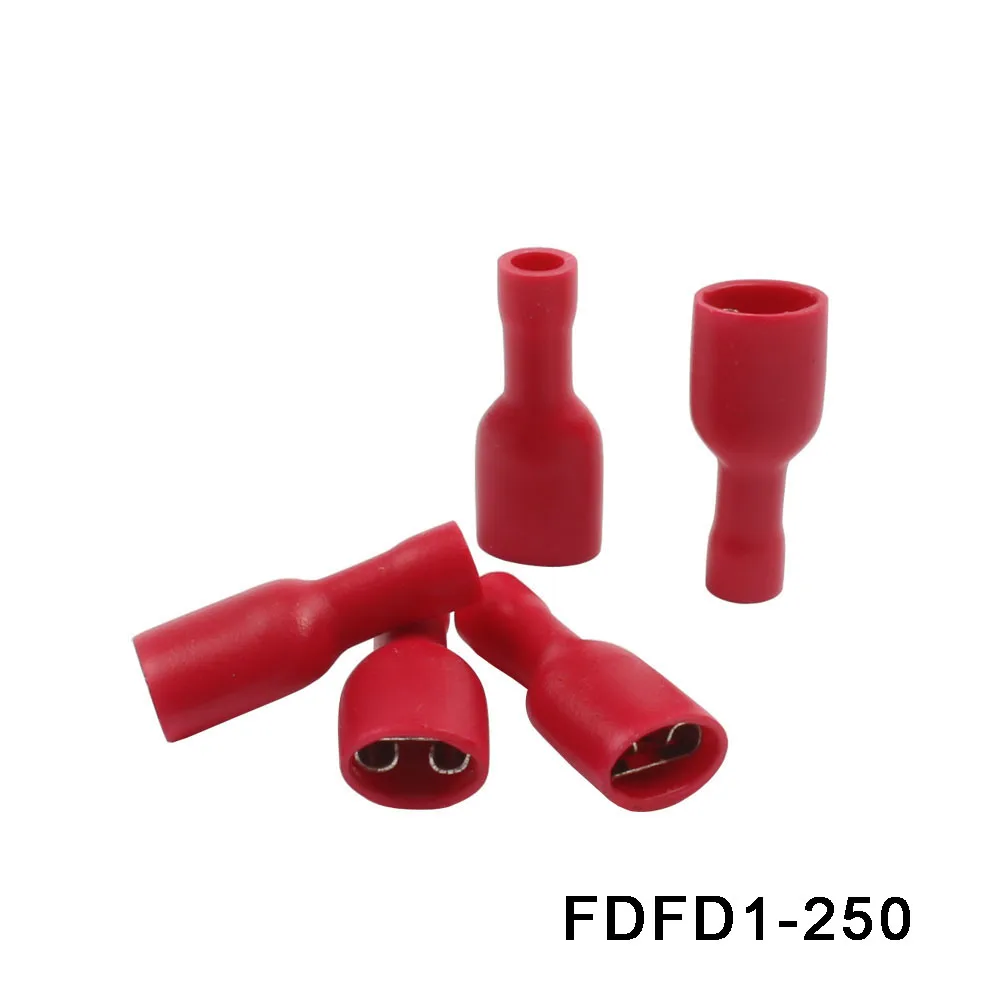 10/50/100 Stück 2,8/4,8/6,3 mm Flachsteckverbinder, isolierte Buchsen für schnelle Kabelverbindungen, Spleißstecker – Detail 3