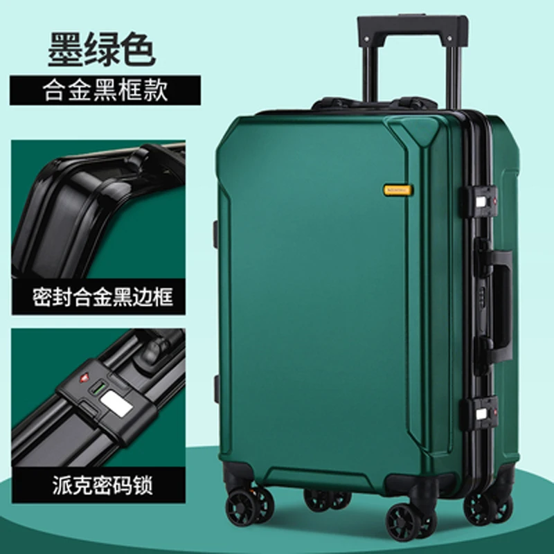 Valise à roulettes avec cadre en aluminium pour hommes et femmes, bagages de voyage, cabine, tendance de la mode, 26, 28 pouces, 24 pouces, nouveau