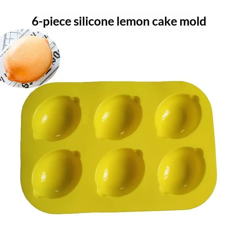 ~6 Holes Lemon Chestnut Shape Silicone Cake Mold Mousse Pudding Handmade Soap Chocolate Ice Tray Mold Baking Tool