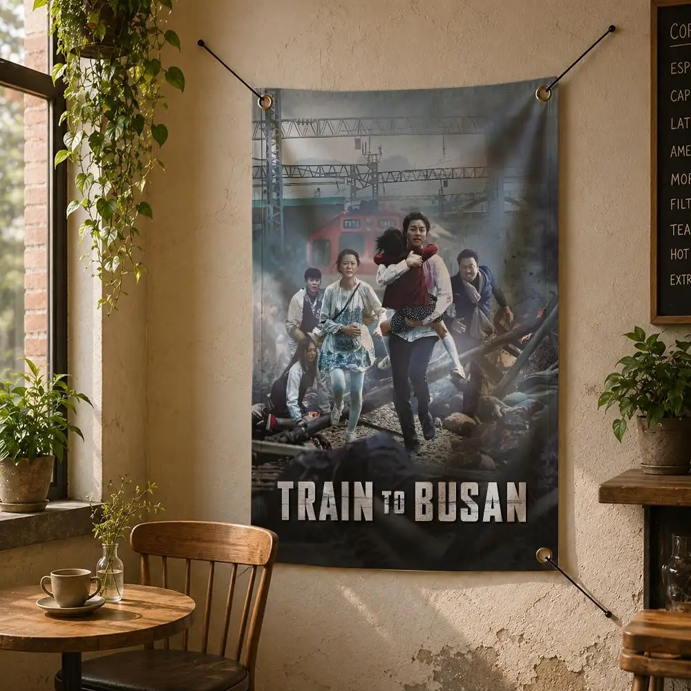 Movie T-Train to Busan Flags Flag Banner Wall Hanging for Bedroom Dorm Room Home Bar Party Indoor Outdoor Wall Decor