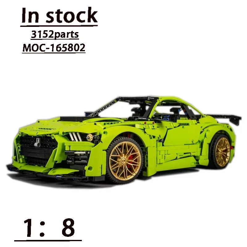 MOC-165802 New GT500 Supercar Assembly Splicing Building Blocks Model Creative MOC Sports Car Kids Birthday Custom Toy Gift