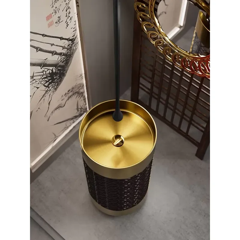 Elegant Gold - Plated Bathroom Vessel Sink with Black Wave - Patterned Design for Bathrooms