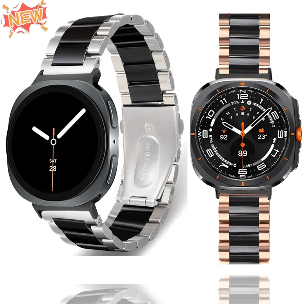 Metall + Keramik-Metallarmband für Samsung Galaxy Watch 8 Classic 46 mm 8 44 mm 40 mm Armband Galaxy Watch Ultra 2025 47 mm Correa