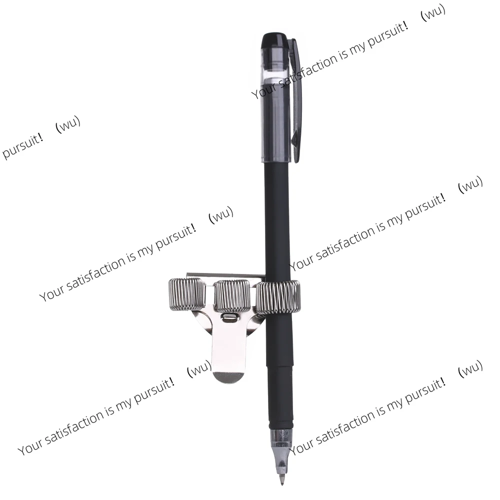 Spring Pen Clip Metal Pencil Holder Single Hole Double Opening Triple Orifice Elastic Loop Portable Writing Supplies Stationery view 6