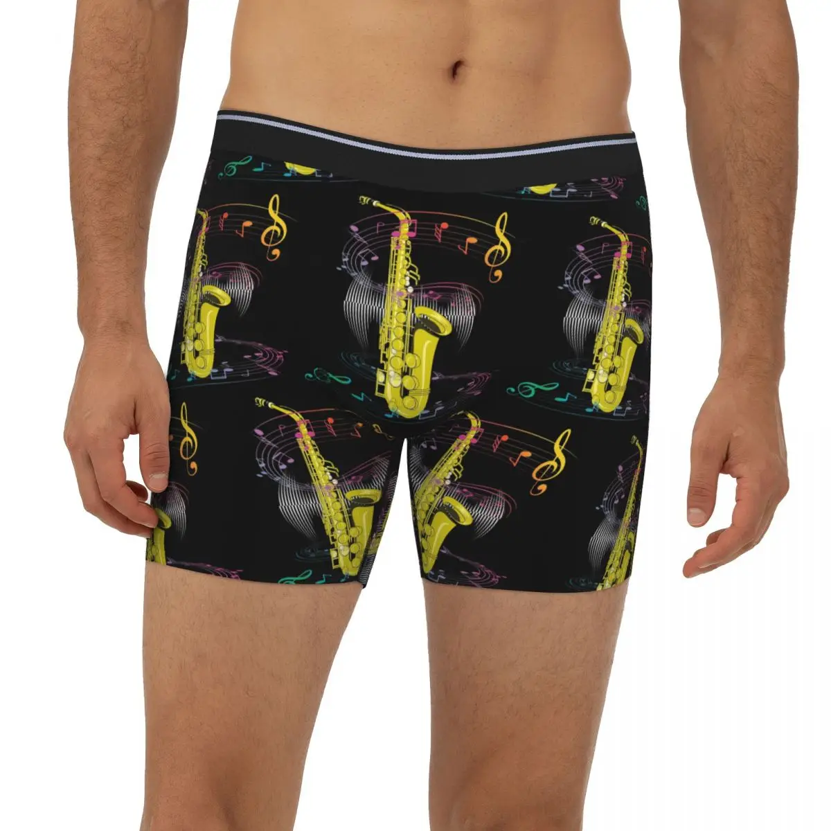 

Saxophone Player - Music Art Girls Y2k Graphic Long Boxer Underpants Short Men Panties Soft Underwear Homme Man Boyfriend Gift