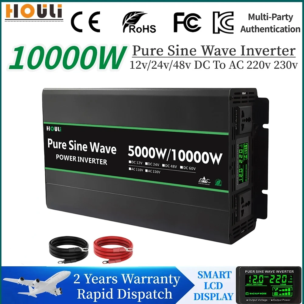 Inverter 12V 24V 48V To AC 220V 230V 4000W 5000W 7000W 10000W Pure Sine Wave Solar Remote Control Switching Power Supply