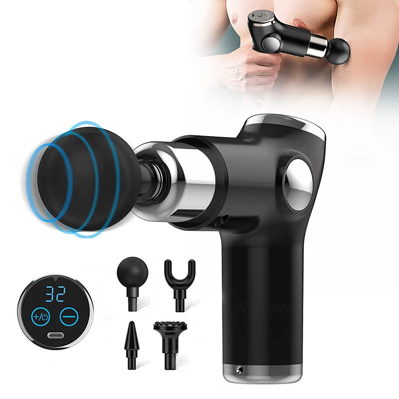 

Handheld Massage Gun Touch Screen Deep Tissue Percussion Muscle Mini Massager Fascia Gun For Pain Relief Body Massage Home