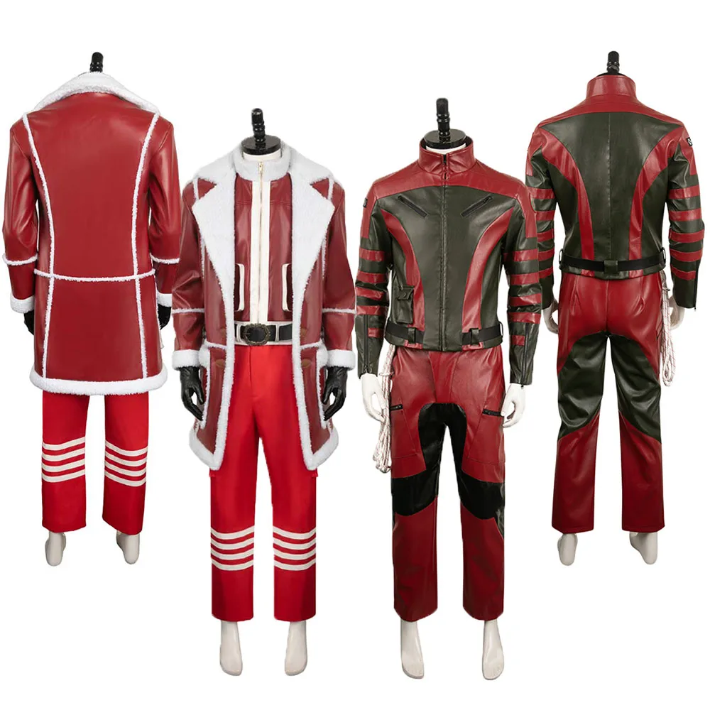 

Movie Red One Santa Claus Cosplay Costume Coat Pants Hat Gloves Callum Drift Role Play Adult Man Disguise Halloween Fantasy Suit