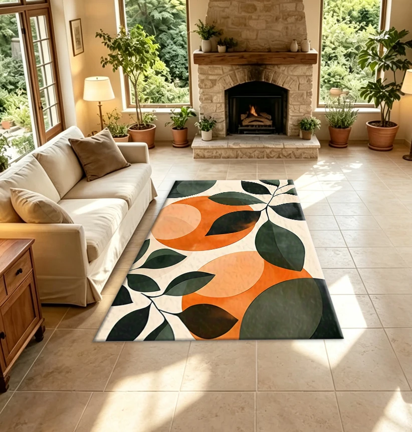Printed Rug Abstract - Tappeto Boho Astratto con Motivo Frutta