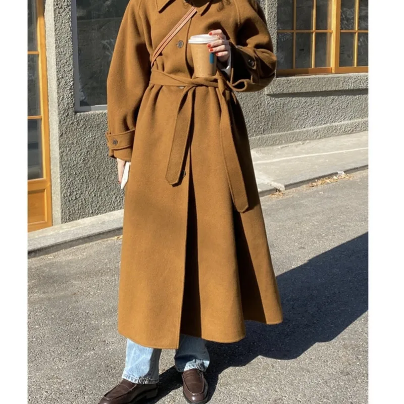 [oein]Long Woolen Coat, Korean Chic Style Coat