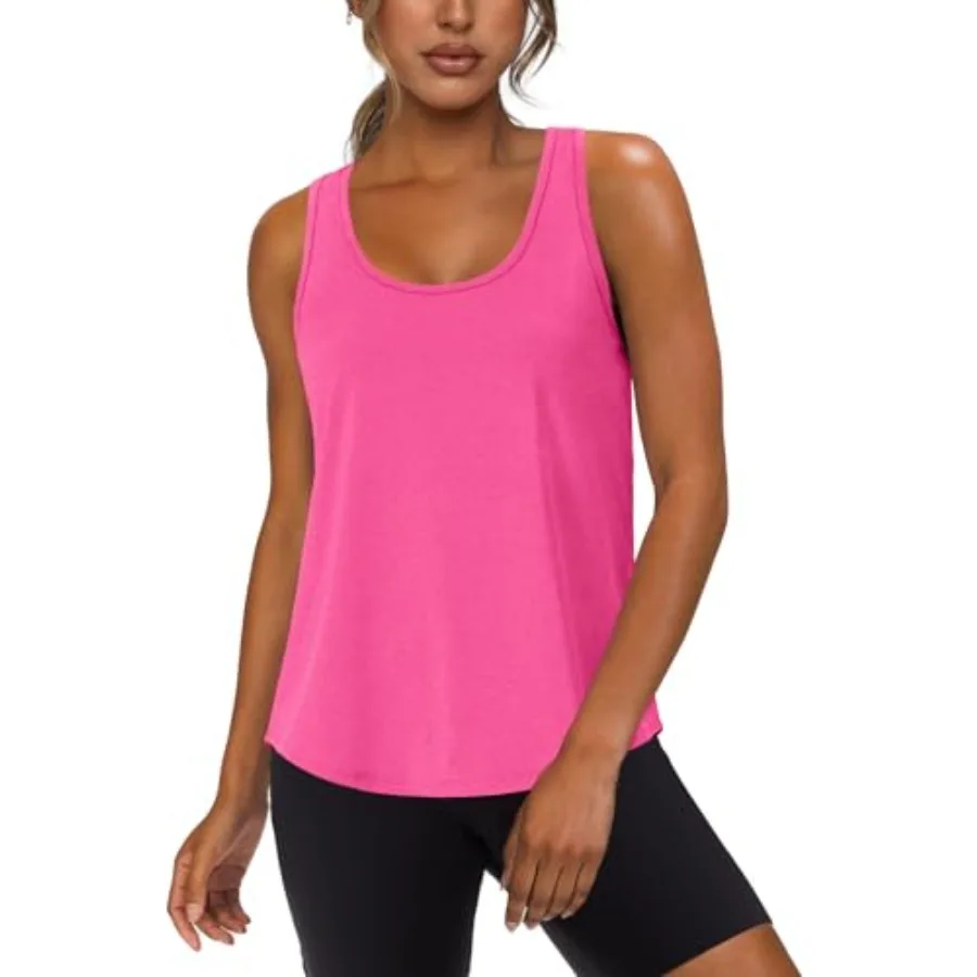 

WIHOLL Women's Workout Tank Tops Sleeveless Athletic Racerback for Gym Yoga Running - Summer Fitness Tops Scoop Neck S-XXL