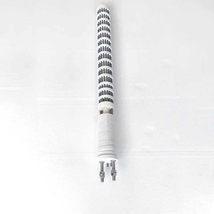 Vertical industrial ceramic heater core assembly with heating wire