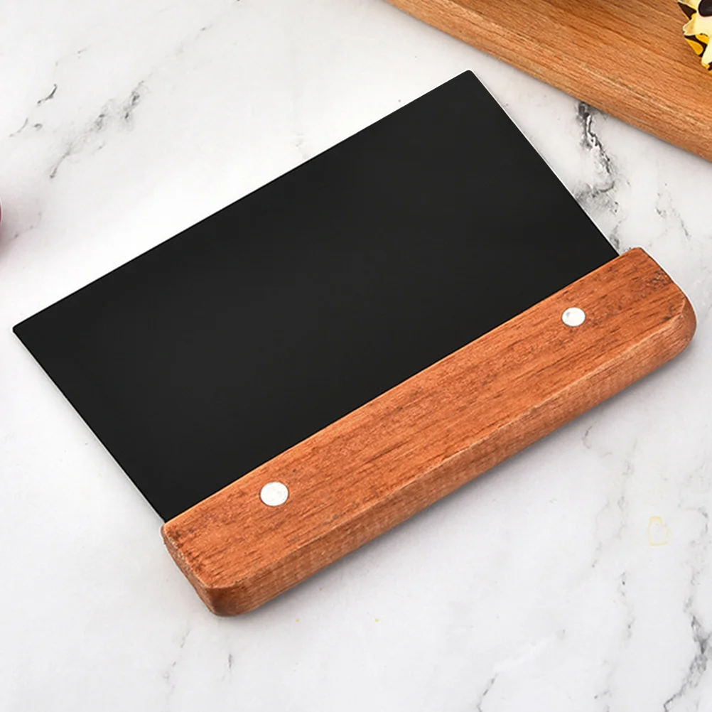 

Stainless Steel Wood Handle Scraper Pizza Tools Spatula for Kitchen Bake Pastry Wheel Portable Smooth Edges